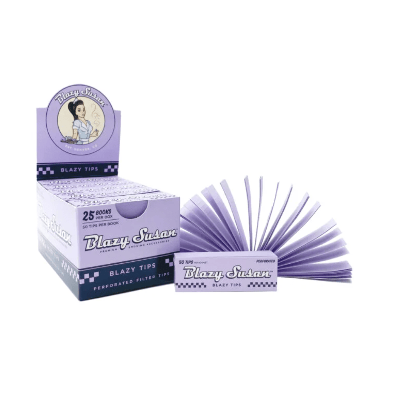 Blazy Susan Purple Tips Box - 25 books, 50 pages per book