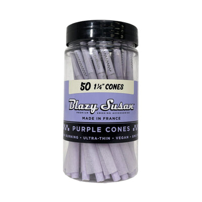 Blazy Susan Purple Pre Rolled 1-1/4" Cones | 50CT Jar