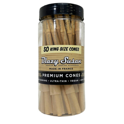 Blazy Susan Unbleached King Size Pre Rolled Cones | 50CT Jar