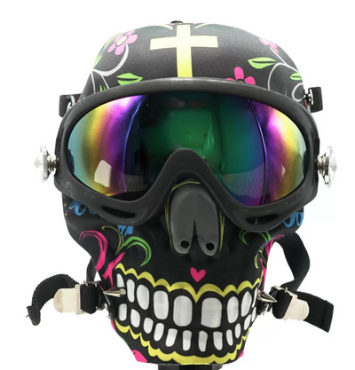Fancy Gas Mask Bongs Black Floral design