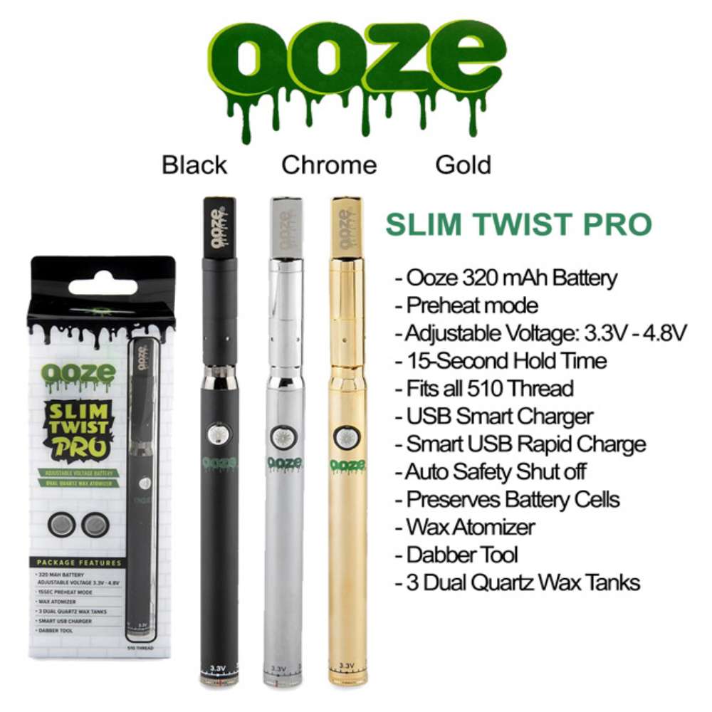 Ooze Slim Twist Pro with Variable Voltage Vaporizer