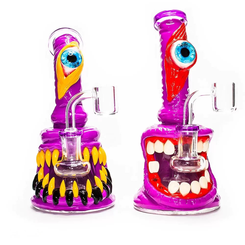 One Eye Monster Purple 6.5" Water Pipe