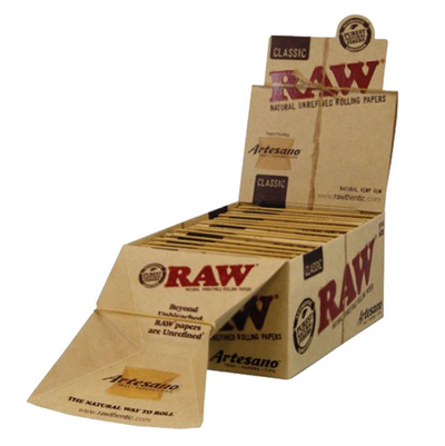 RAW Classic Artesano 1 1/4 Rolling Paper | Tray | Tips