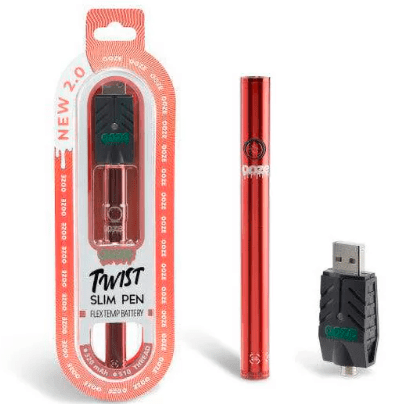 Ooze Twist SLIM Pen 2.0 Vaporizer Battery Red