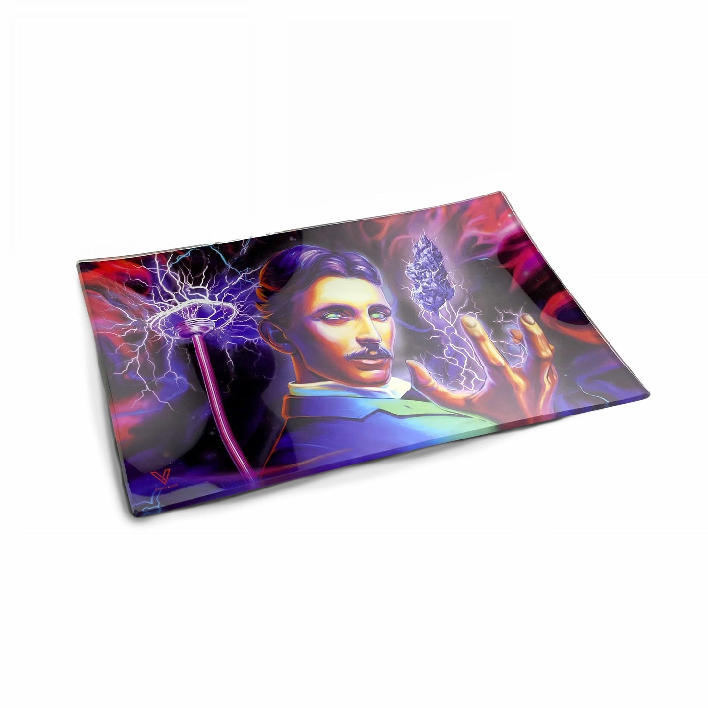 V SYNDICATE High Voltage Glass Rolling Tray - Compact and Durable