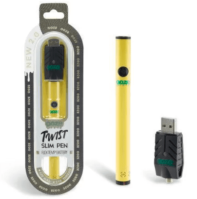 Ooze Twist SLIM Pen 2.0 Vaporizer Battery Yellow Mellow