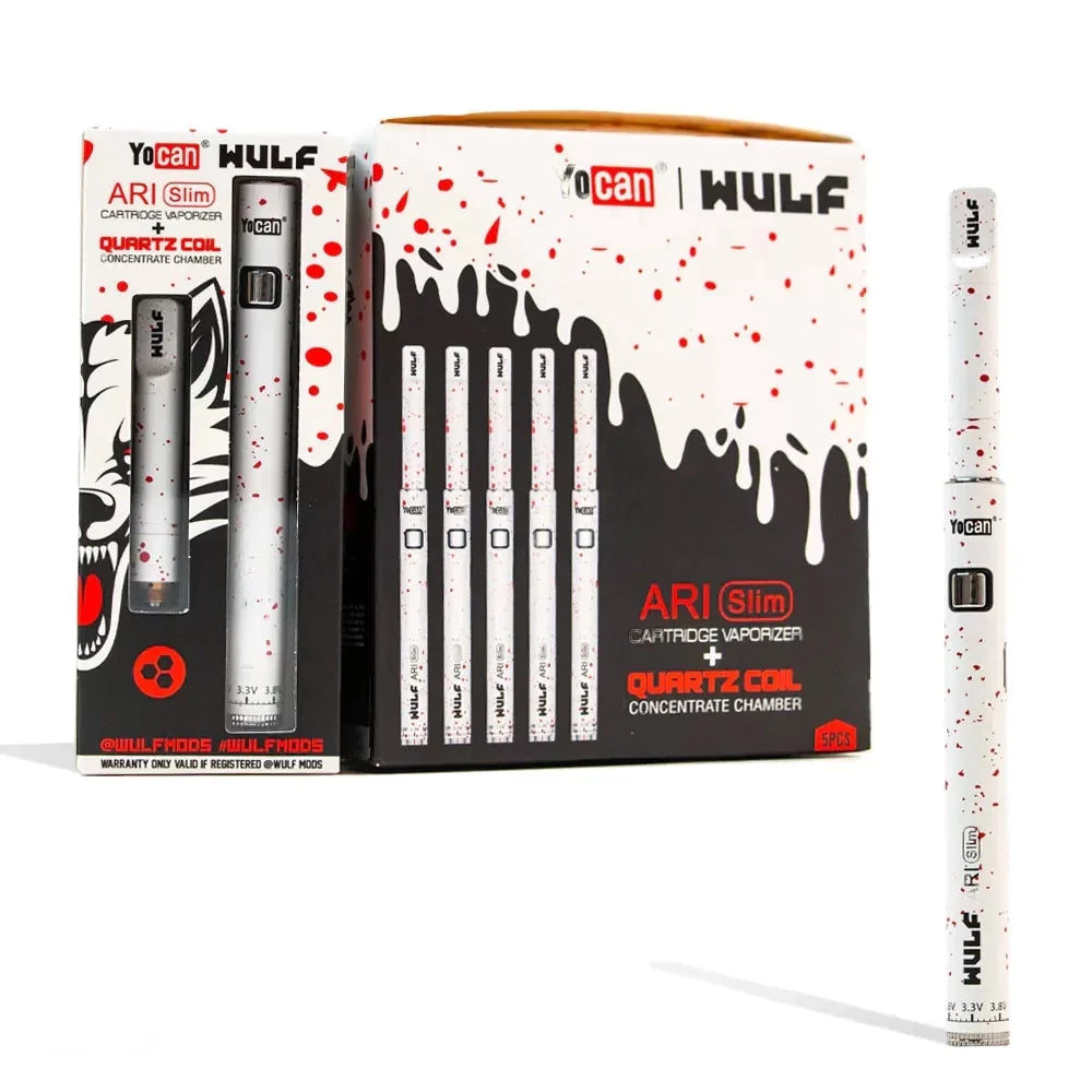 Yocan Ari Slim Wulf 5CT Battery White with Red