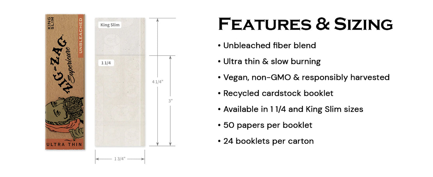Zig Zag Unbleached Papers 1-1/4 | 1200 CT