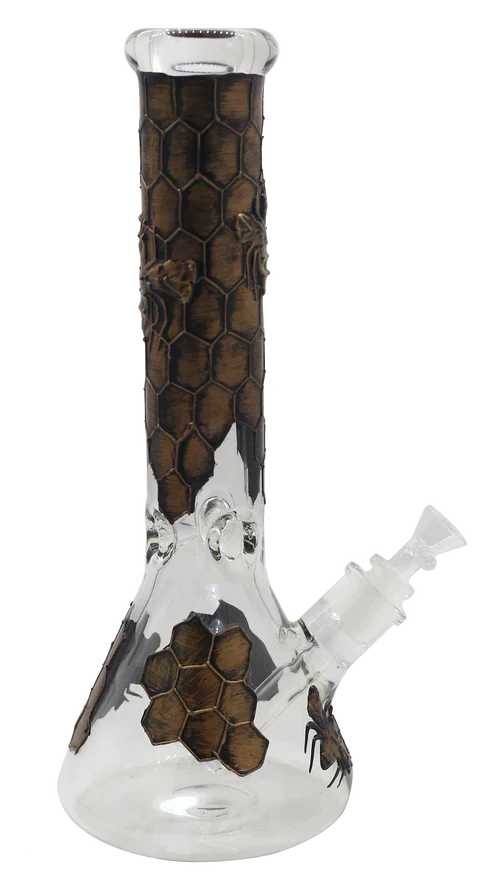14" Bee & Honeycob Beaker Water Pipe