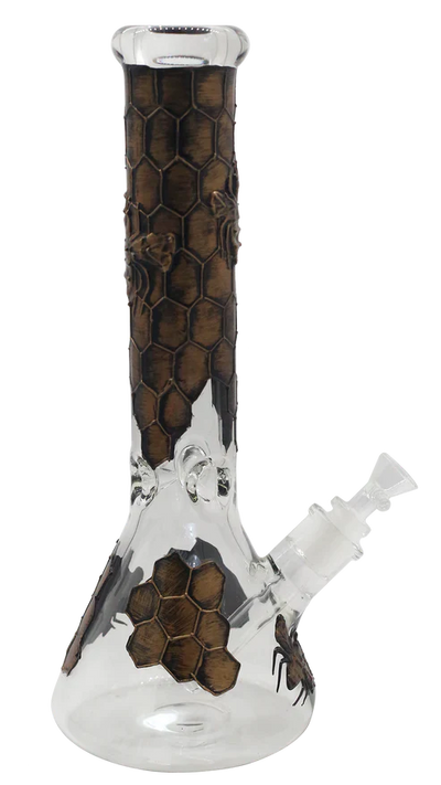 14" Bee & Honeycob Beaker Water Pipe