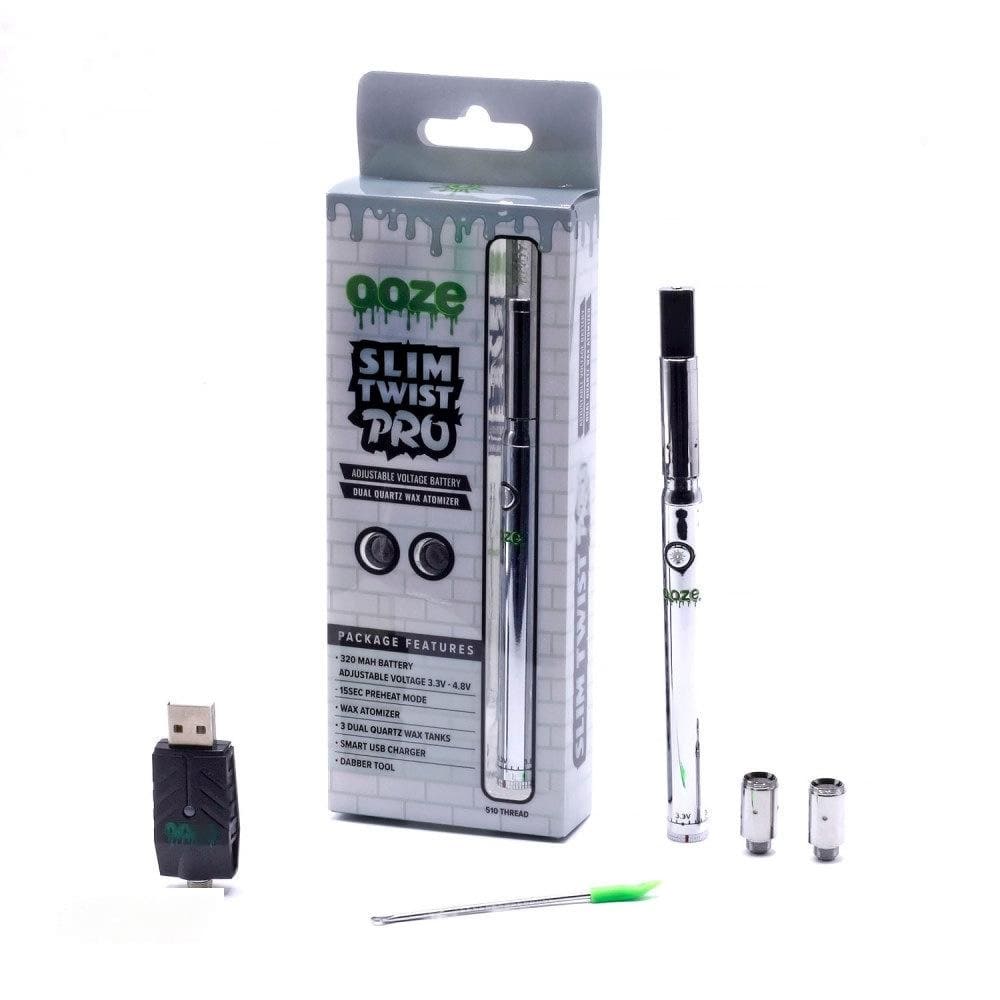 Ooze Slim Twist Pro with Variable Voltage Vaporizer Chrome