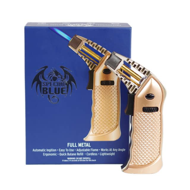 Special Gold Blue Full Metal Butane Torch