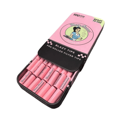 Blazy Susan Pre-Rolled Pink Filter Tips - Ready To Use 100 tips per tin