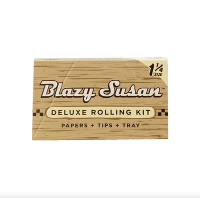 Blazy Susan Unbleached Deluxe Rolling Paper 1 1/4" papers + tip + tray