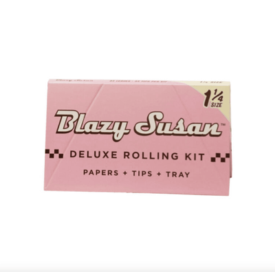 Blazy Suzan Deluxe Rolling Paper Kit 1 1/4" papers + tips + tray
