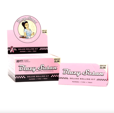 Blazy Susan Rolling Paper Deluxe Rolling Kit King Size Slim Pink