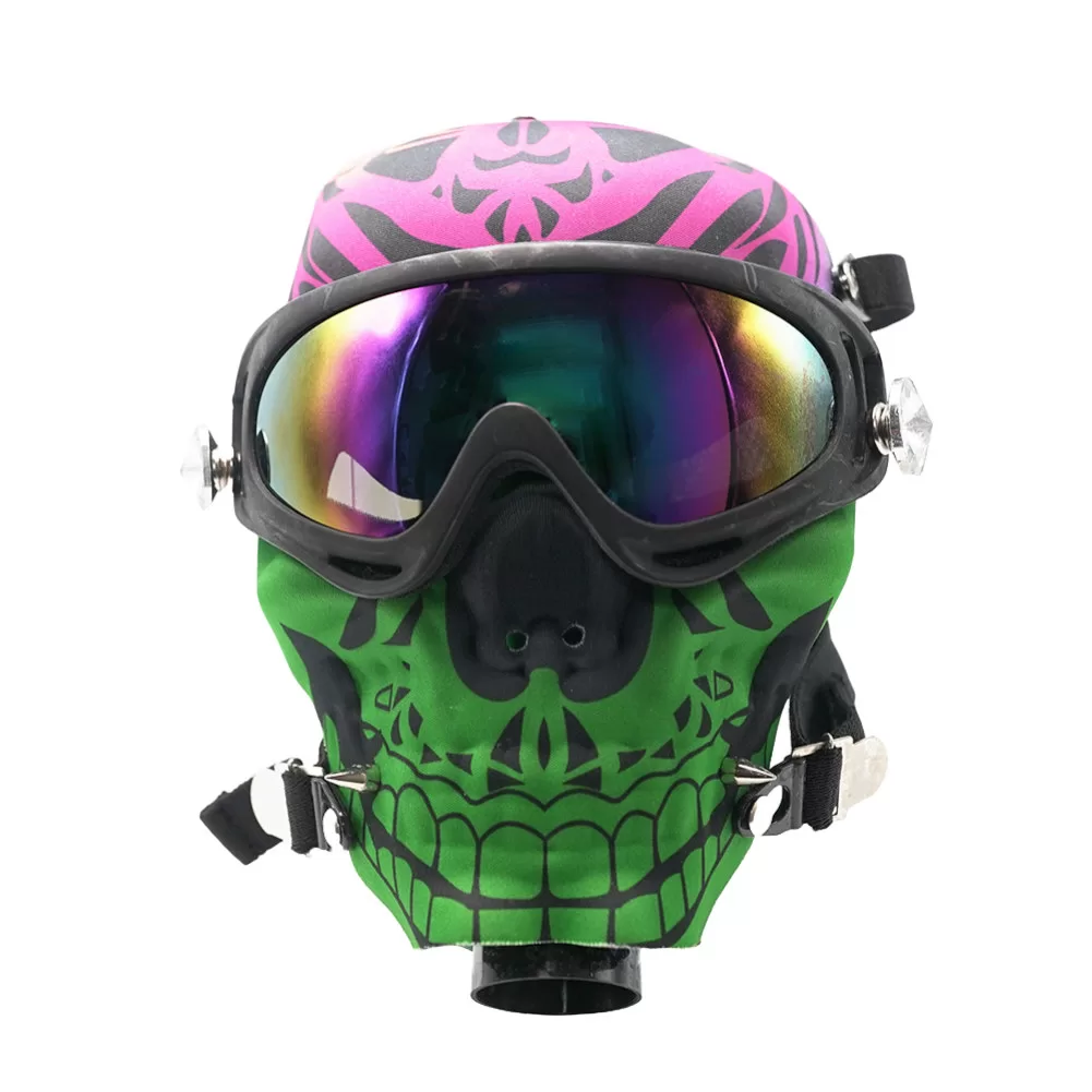 Fancy Gas Mask Bongs Green & Purple