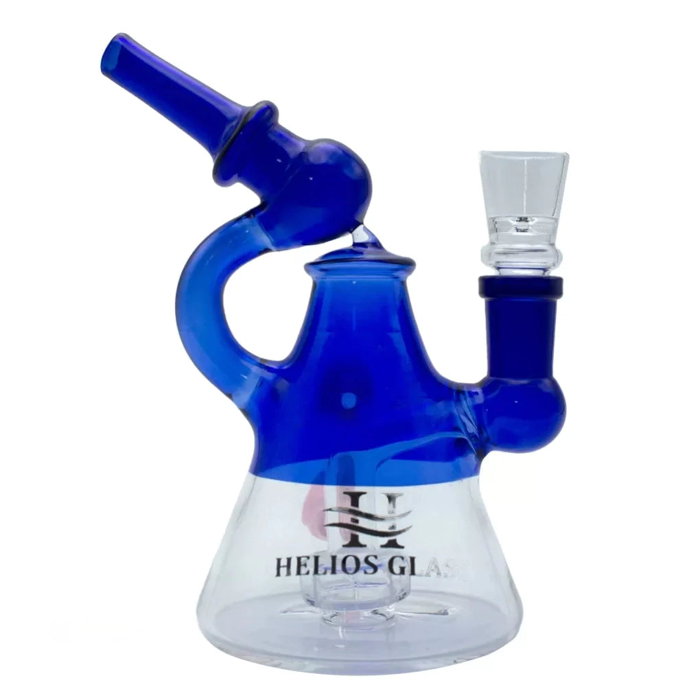Helios Glass Dark Blue Curvy Water Pipe