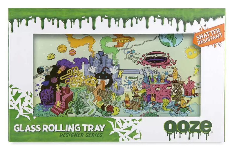 Ooze-  Shatter Resistant Glass Rolling Tray