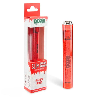 Ooze Slim Clear Series Vaporizer Batteries Red