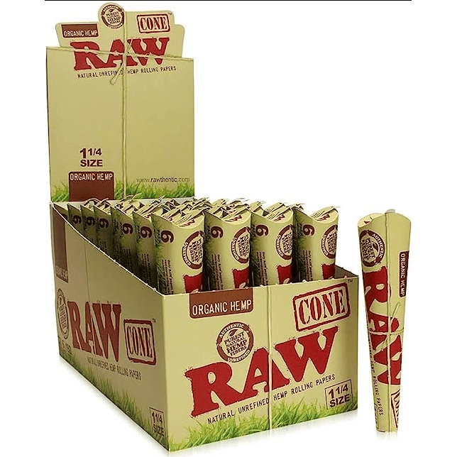 RAW Organic 1 1/4 Cones | 32 Packs