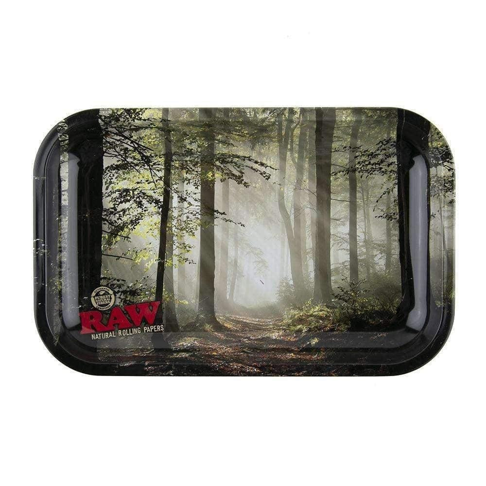 Raw Metal Rolling Tray Forest