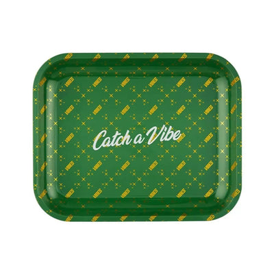 Vibes Catch A Vibe Rolling Tray (Green and Gold) large