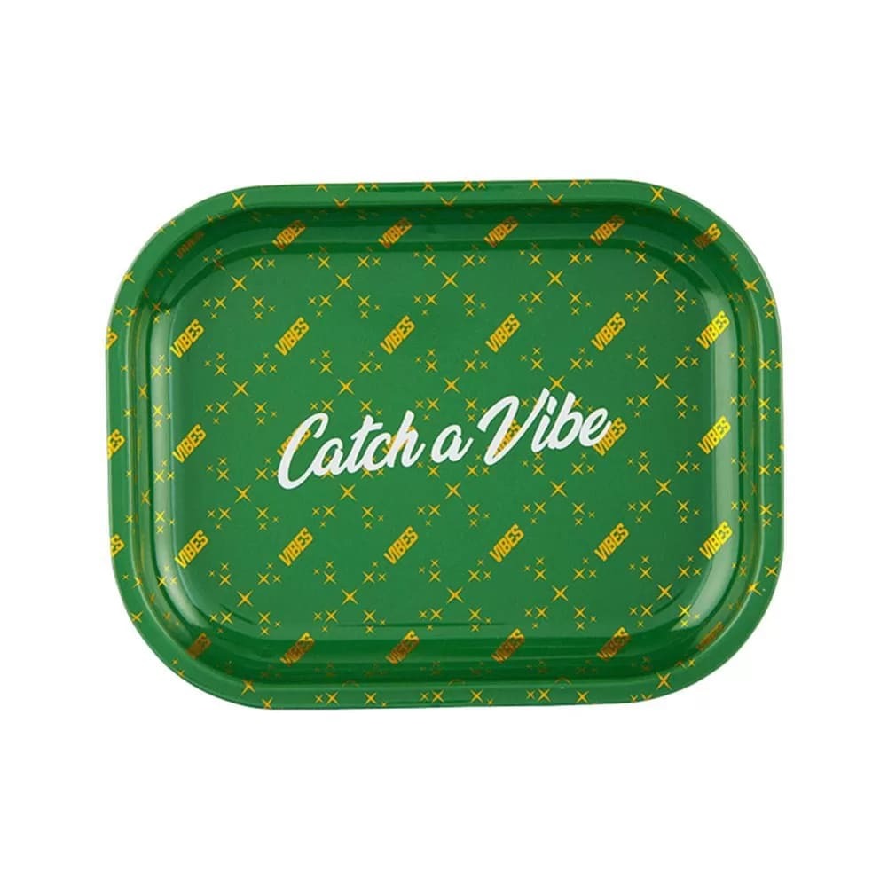 Vibes Catch A Vibe Rolling Tray (Green and Gold) small
