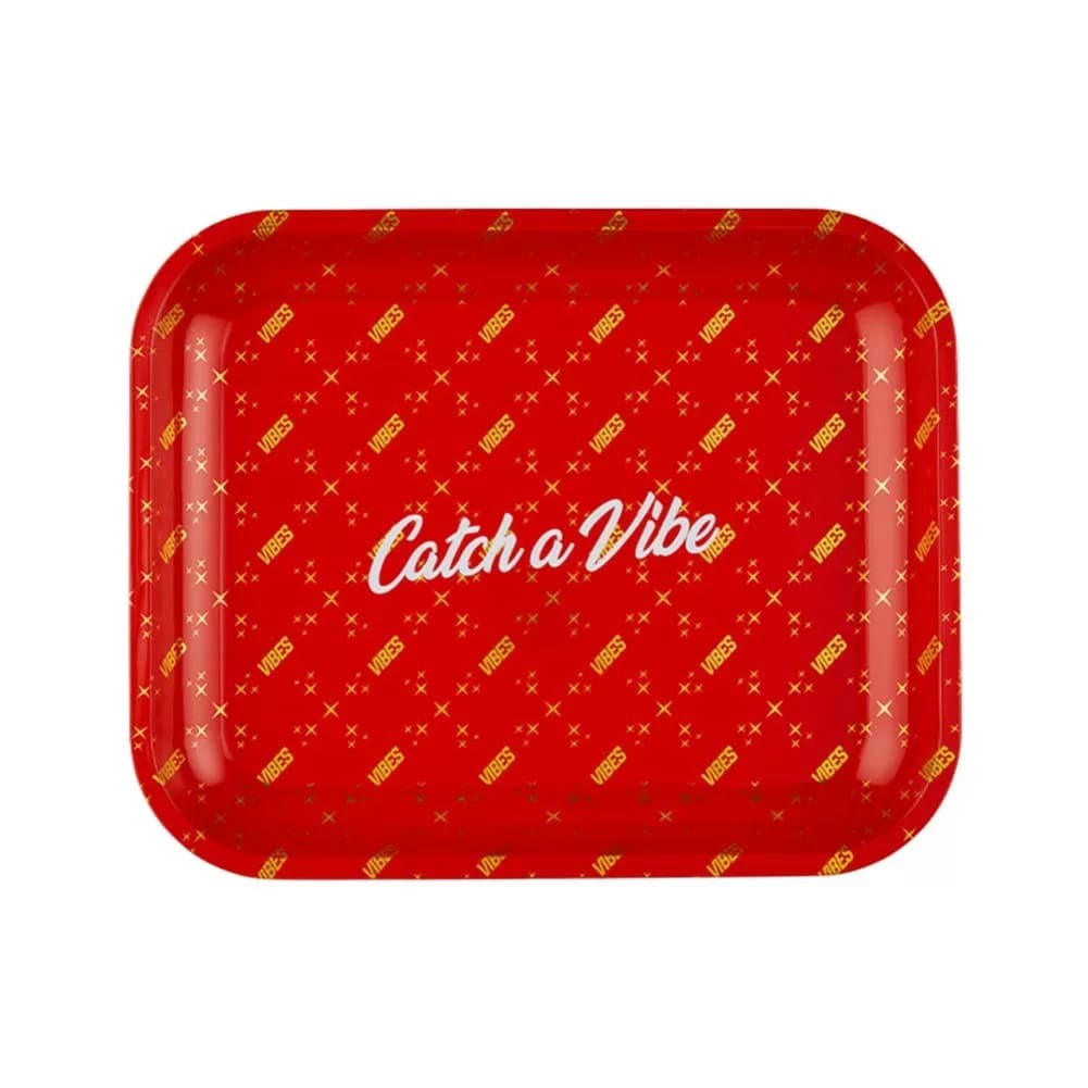 Vibes Catch A Vibe Rolling Tray (Red and Gold) large