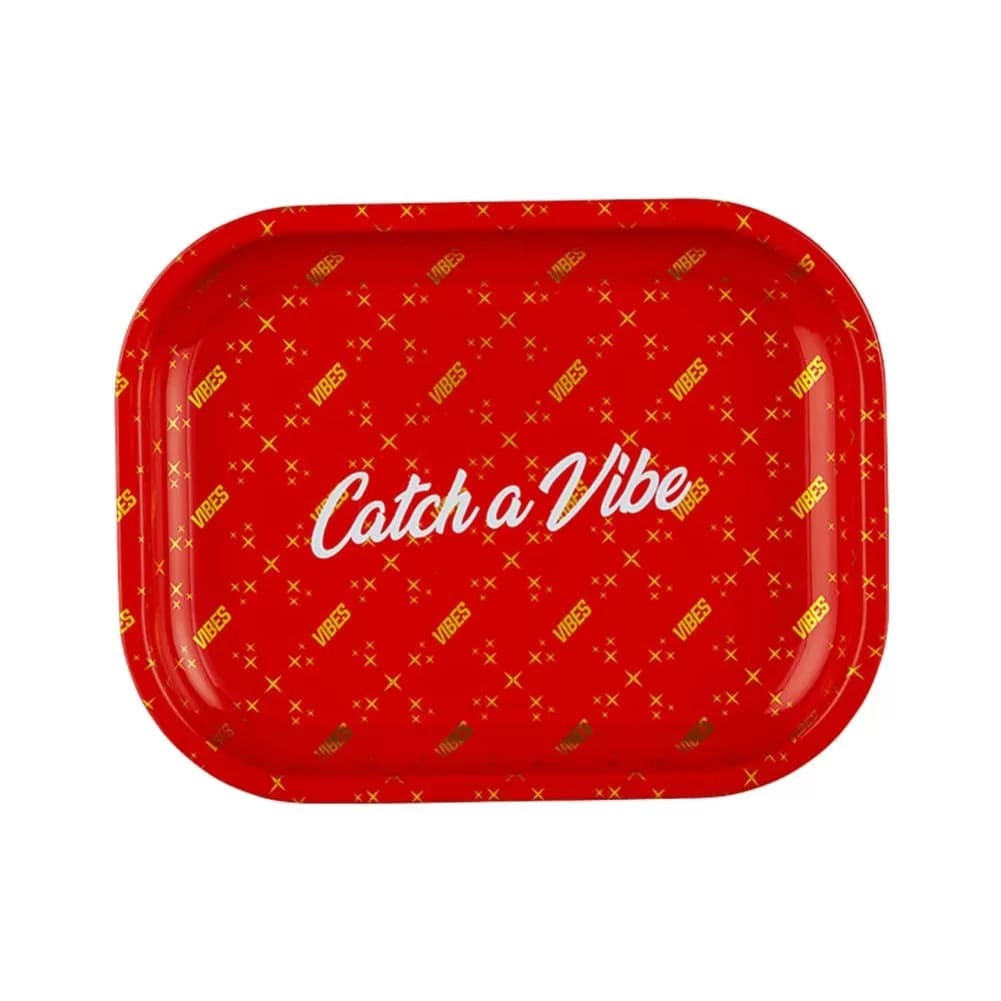 Vibes Catch A Vibe Rolling Tray (Red and Gold) small