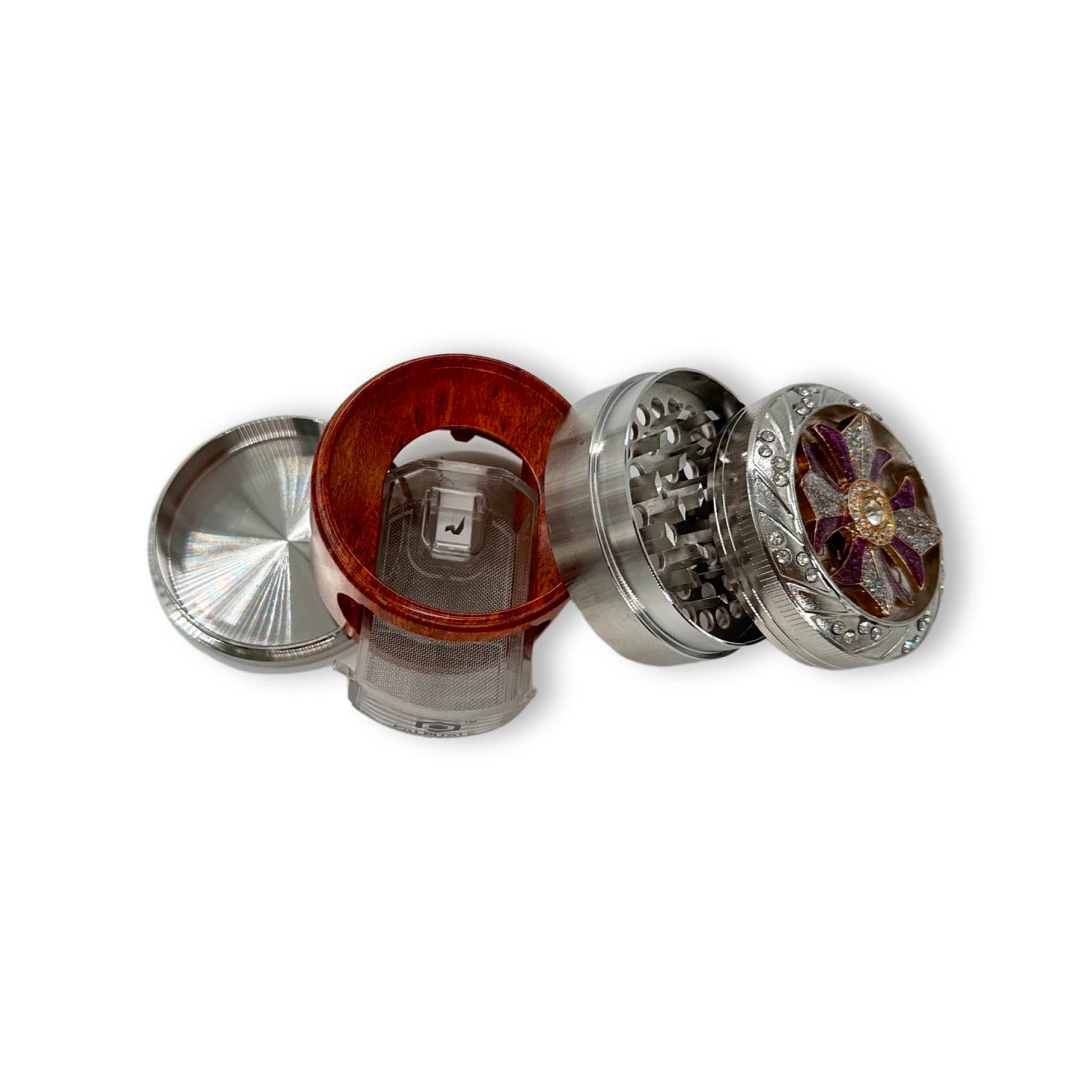 Grinder Weed Flower Palpitate Spinner Silver 