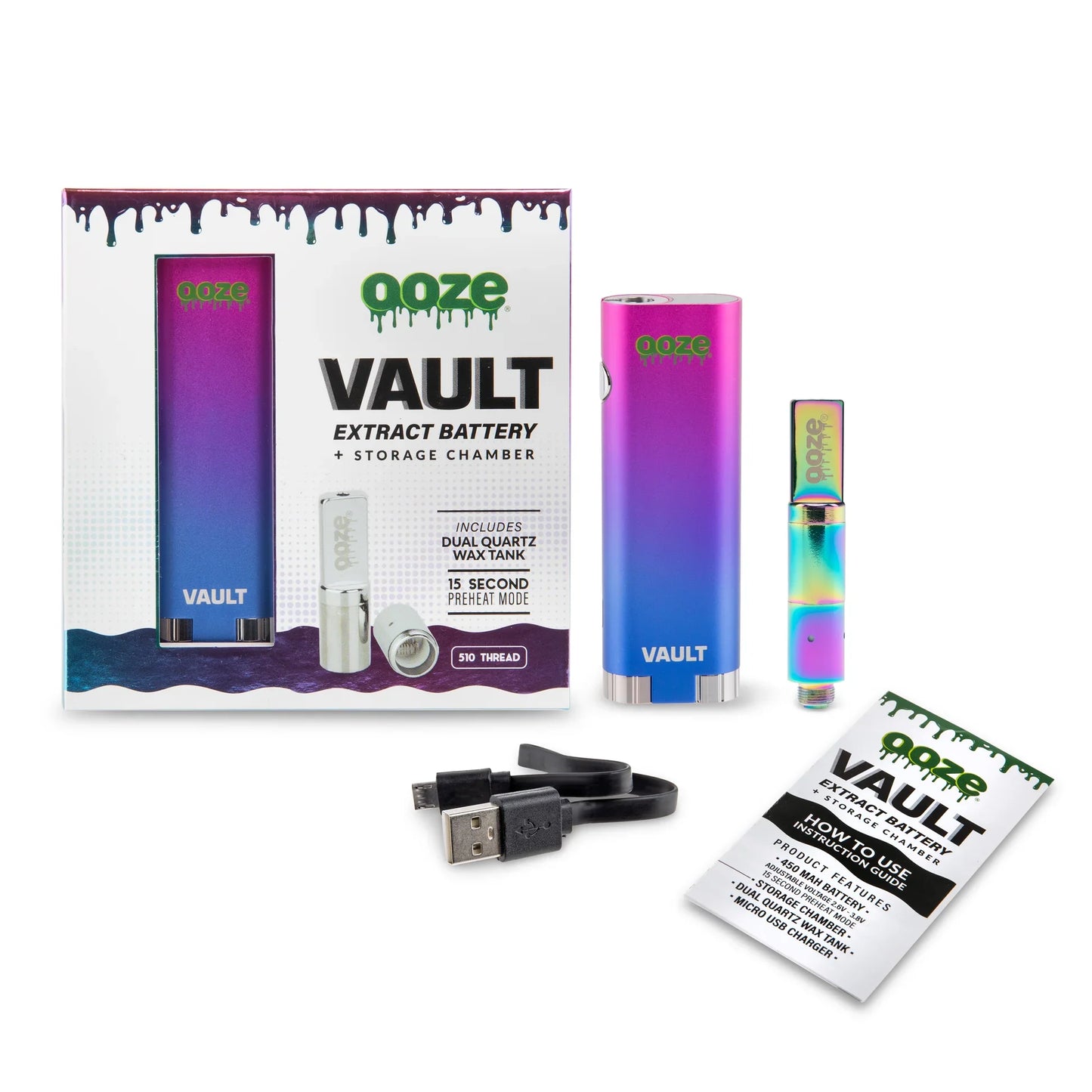 Ooze Vault Portable Vaporizer Battery Rainbow